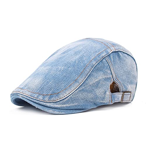 Drawihi Peaked Beret Cap Denim Retro Casual Hat atmungsaktiv bequem waschbar lichtecht Freizeit Cap Cover