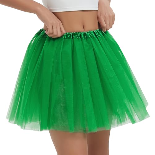 Women's 5-Layer Tulle Tutu Skirt, Adult Dance Ballet Tulle Dress,Teens Halloween Cosplay Running Tutu