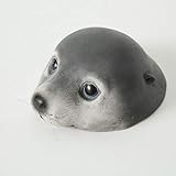 Größe: H7cm Tamia-Living Gartendeko Gartenfigur Skulptur Schwimmtier Teichfigur Robbe Poggy H7cm wetterfest