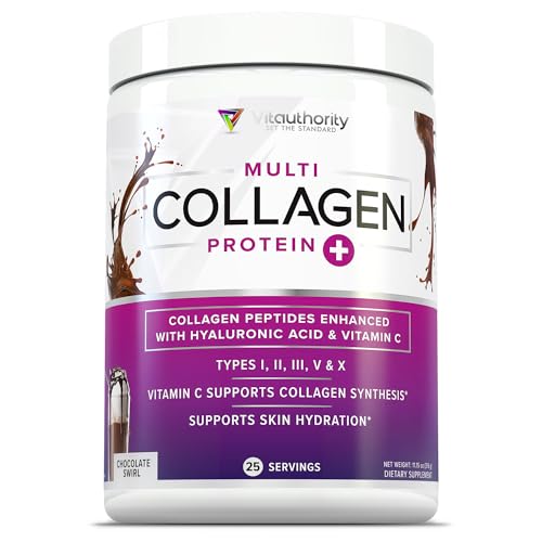 Multi Collagen Peptides Powder for Women - Hydrolyzed Chocolate Collagen Powder for Women with Types...