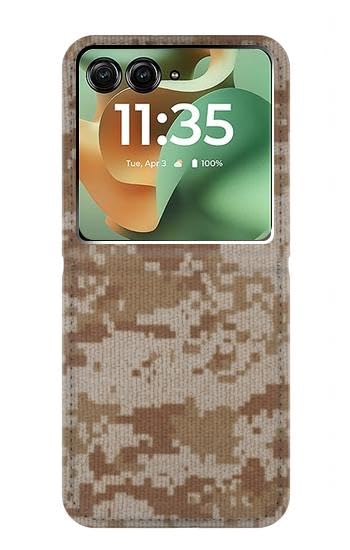Etui flip en cuir desert digital camo pour Motorola Razr 70+ et 60+