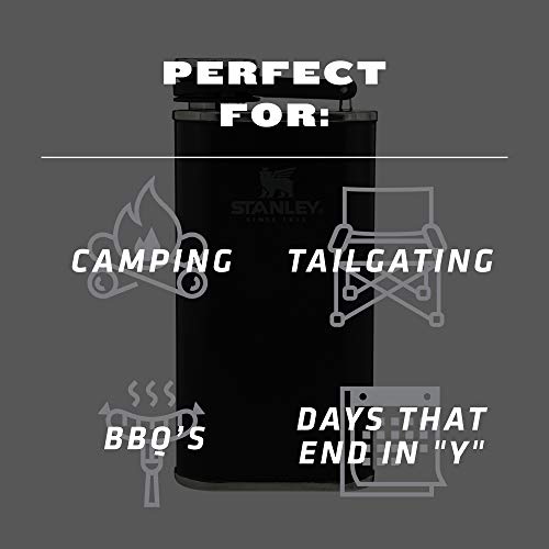 Stanley Classic Flask 8Oz With Never-Lose Cap, Wide Mouth Stainless Steel Hip Flask For Easy Filling & Pouring, Insulated Bpa-Free Leak-Proof Flask #TOP2