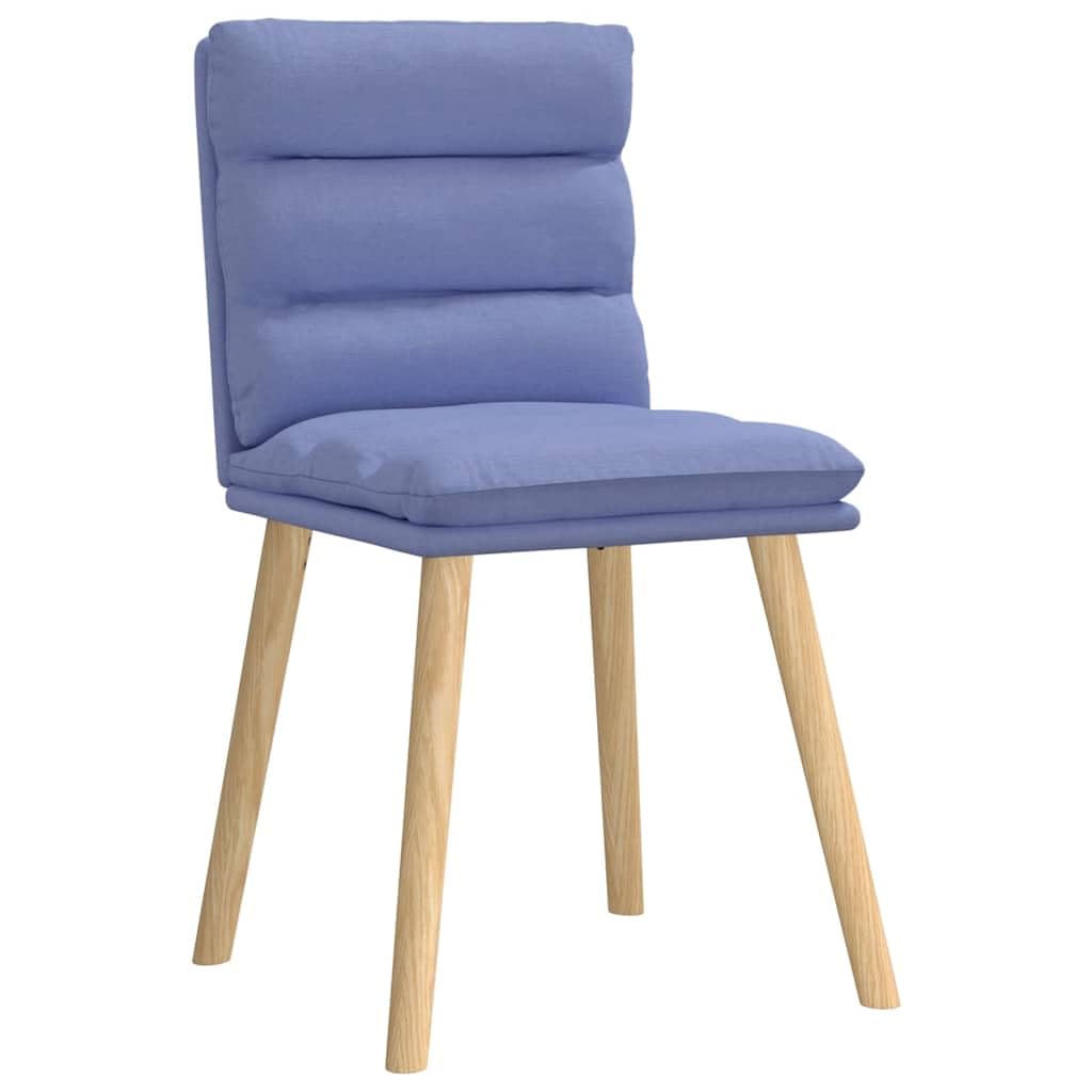 Juego de 4 sillas de comedor, tela azul vaquera, fundas duraderas y transpirables, marco de metal resistente y madera, cómodo acolchado de espuma para comedor y sala de estar