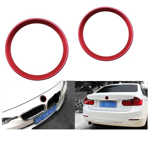 Image of SANRILY 2PC Decorative Ring 82mm Hood Emblem /74mm Trunk Emblem Badge Logo Rings Replacement fit for BMW X3 X5 X6 3 4 5 6 7 8 Series 325i 328i E46 E30 E36 E34 E38 E39 E60 E65 E90 (82+74 Red)