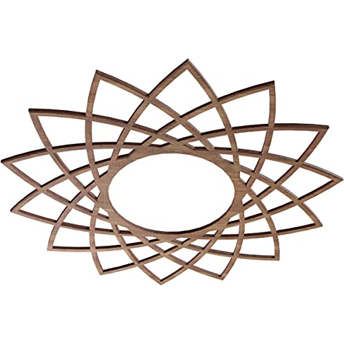 Image of Ekena Millwork 20 inchOD x 7 3 /4 inchID x 1 /4 inchT Eleanor Wood Fretwork Pierced Ceiling Medallion, Walnut