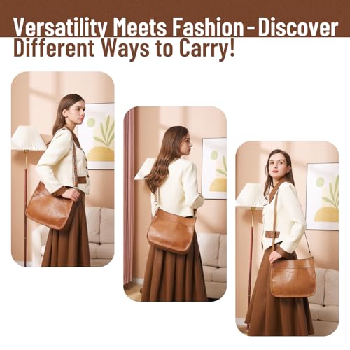 Image of WOOMADA Crossbody Bags for Women Vegan Leather Hobo Handbag Trendy Shoulder Bag with 2 Adjustable Strap(1pc-light green)