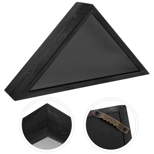 Protéger drapeau poussière boîte triangulaire bois avec couvercle transparent Gatuida