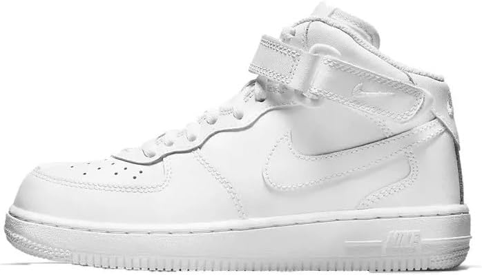 all white air force ones mid top