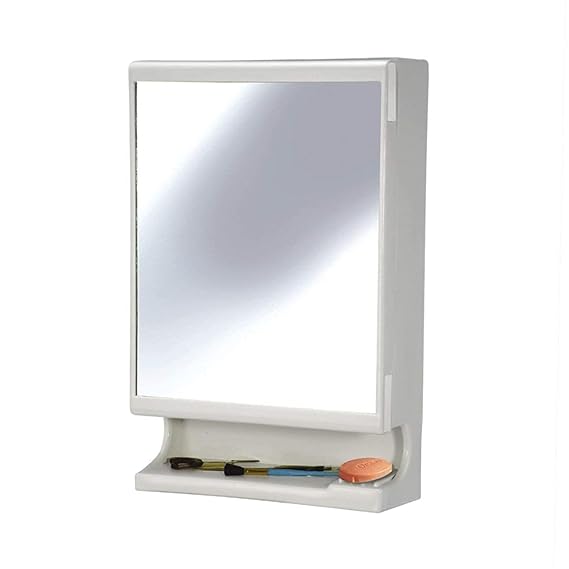 Ciplaplast New Look Plastic Multipurpose Cabinet | Storage Organiser | Strong Plastic Bathroom Shelves Wall Mounted | Bathroom Accessories| Mirror Cabinet-(White) (Made in India) at Rs. 1547