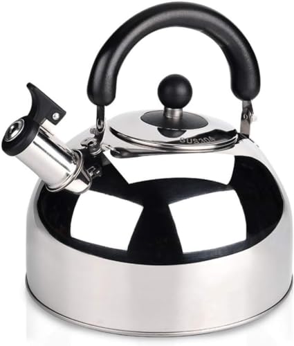 HGRVUTCFI Stovetop Whistling Kettle, Stainless Steel, High Capacity Healthy and,Thickened Bottom, Suitable for All Hob/Stove Types, Including Induction -Matte||4L Kettle(Bright,4L)