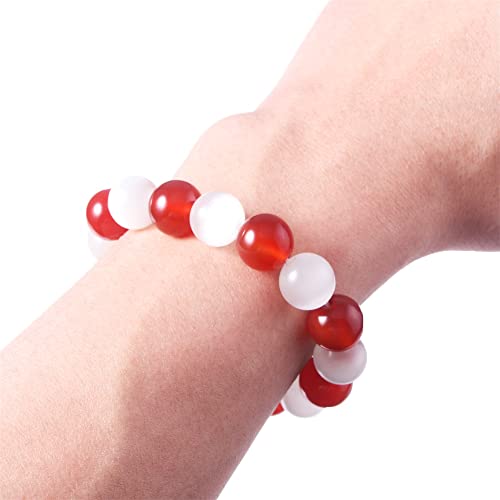Anime Bracelet White Red Crystal Beads Bangle Bracelets Men Women Jewelry Daily Costume Cosplay Merch Prop Gift2