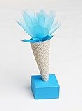  Les gourmandises de Heidi Kit de 5 Cornets de Glace avec tulles à dragées et Support Inclus ballotins à dragées Couleurs au Choix Mariage baptême Naissance Communion (Turquoise)