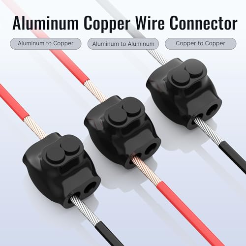 Image of RVBOATPAT 2 Port Insulated Splice Connector 2-14 Gauge Aluminum to Copper Wire Connectors 5 /32 inch Slotted Allen Hex Dual Entry Splice Electrical Connector