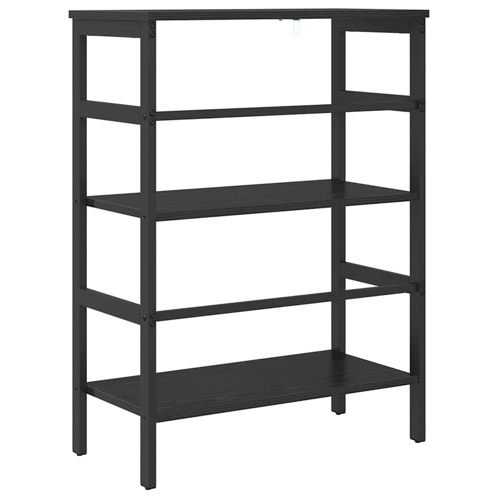 Générique Bibliotheque Bois Ingenierie 60x29x81 cm Czarny | Solidna stalowa rama, regulowane nóżki, duża pojemność, styl przemysłowy, do salonu biurowego
