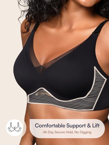 Image of Jelly Bras for Women No Underwire, Full Coverage Seamless Comfortable Bralette with Support and Lift, Wireless Padded Bra