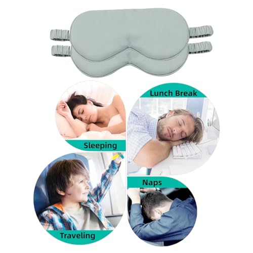HBHLFZ-Sleep-Mask-Cover-Pack-of-2-Organic-Bamboo-Fiber-Eye-Sleep-Shield-Blinder-Adjustable-Padded-Eye-Masks-for-Sleeping-Night-Shade-Travel-Nap-for-Women-Men-Light-Gray
