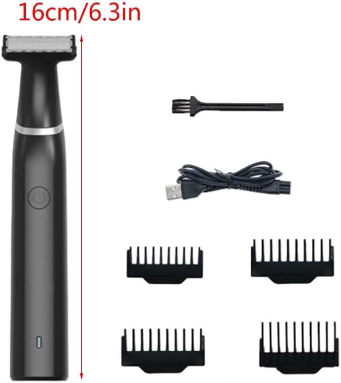 Body Hair Trimmer for Men Electric Groin Hair Trimmer Rechargeable Beard Trimmer Groomer Replaceable Head Waterproof