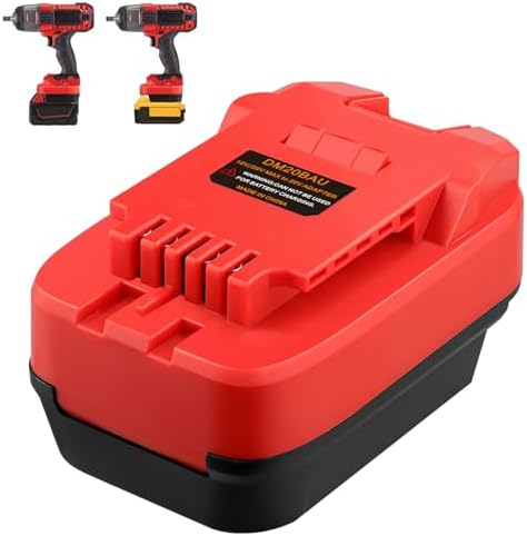 Demkmilri Battery Adapter – Convert Dewalt 20V Max Batteries To Fit Bauer 20V Li-Ion Tools – Red