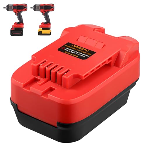 Fybemax DM18BAU Adapter for Bauer 20V Max Cordless Tools use on for DeWalt 20V & for Milwaukee M18 Battery(Adapter Only)