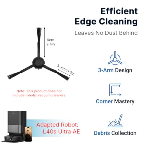 Image of HASTHIP 2Pcs Side Brushes for Dreame L40 Ultra AE /L40s Ultra CE /L40s Ultra AE /L10s Ultra Gen 2 /L20 Ultra /X30 Ultra / L10s Pro Ultra Robot Vacuum Replacement Side Brushes for Cleaning Floors /Carpets