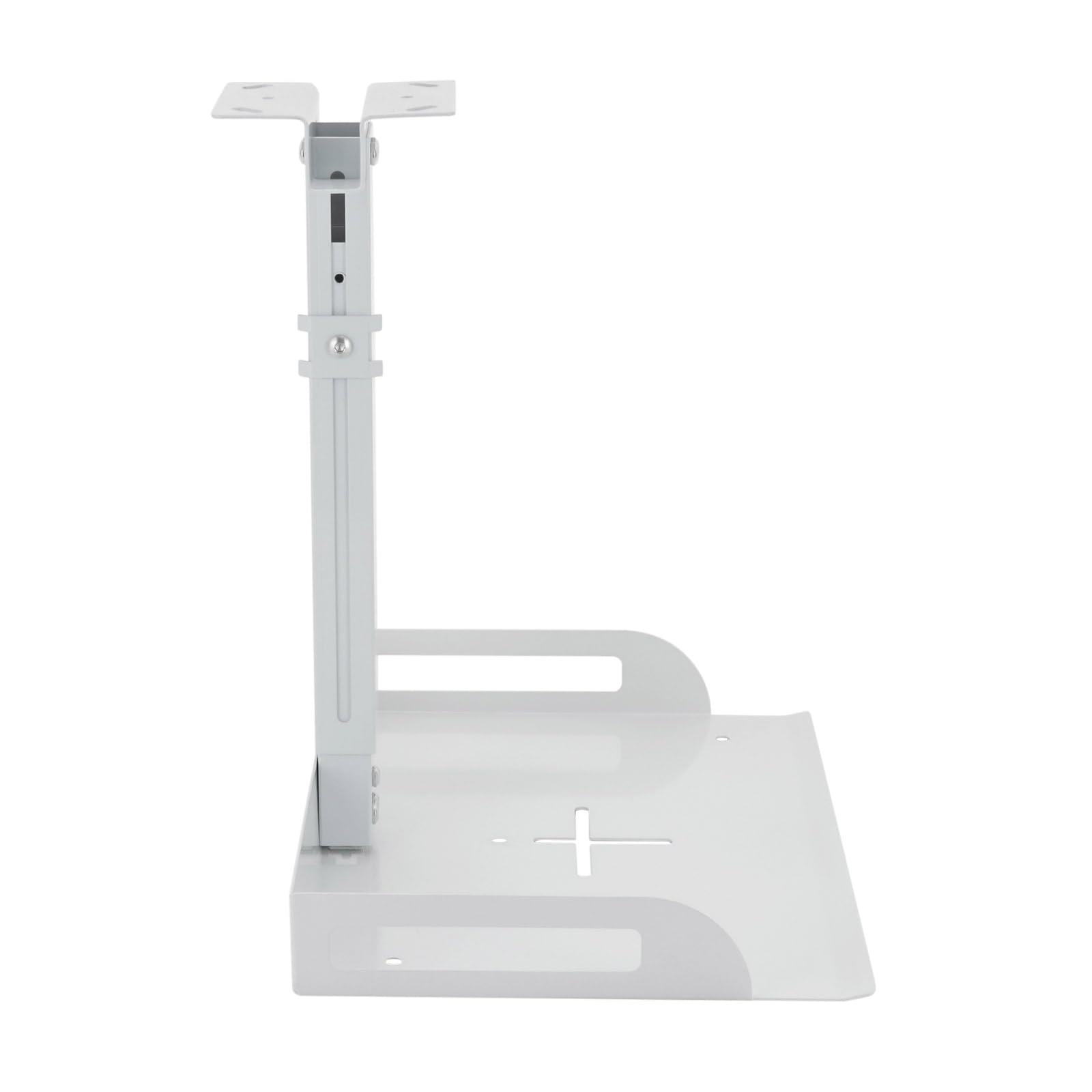 Supporto per proiettore a soffitto, regolabile in altezza 34-56 cm, in acciaio e lega di alluminio, bianco, per proiettori fino a 14 kg, supporto universale per proiettore con passacavo