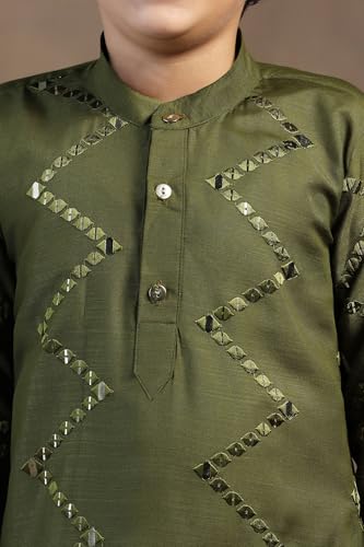 Image of Fashion Dream Boys Cotton Blend Geometric Kurta Payjama Set| Ethnic Set