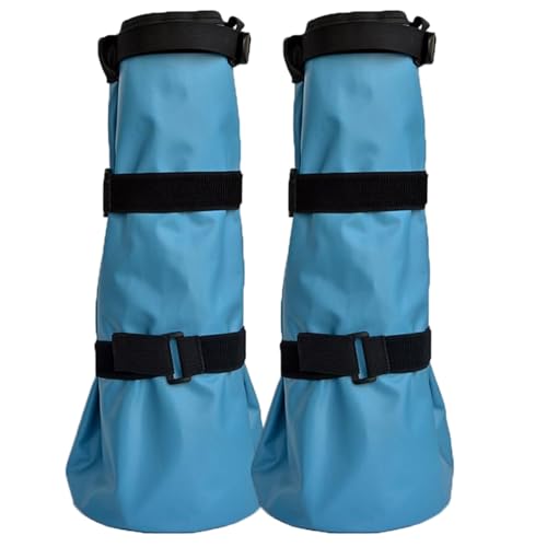 Bottes de cheval réutilisables avec sangle réglable en PVC bleu