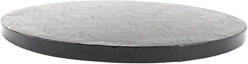 Tambor redondo de 10 pulgadas, 1 paquete de cartón corrugado negro para bodas, fiestas de cumpleaños, 12 pulgada de grosor, bordes rectos suaves