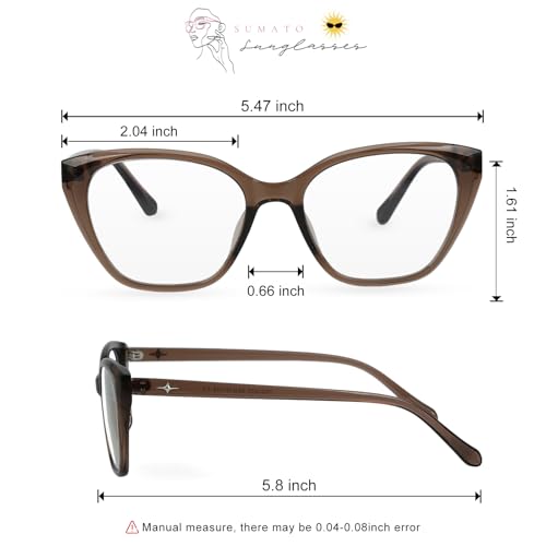 Image of Sumato Blue Light Blocking Glasses for Men and Women Square Thick Frame Non-Prescription Clear Lens Eyewear Eyeglasses