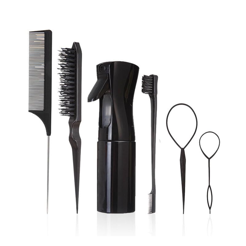 Black Hair Styling Set Tools Bristle Comb