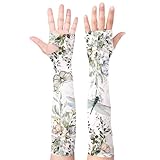 Buwuta Garden Sleeves for Women Leaf Sun Protection Gardening Sleeves Anti-Scratch Dragonfly Arm Cooling Sleeve for Farmers Garden