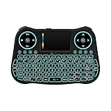 Ovegna T08: Mini tastiera wireless 2.4 Ghz, Italiano (QWERTY), Ergonomica senza fili con Touchpad - per Smart TV, PC, Mac, Windows