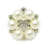 ノーブランド品 花 パール 真珠 フラワー ラインストーン 着物アクセサリー 和小物 浴衣 帯どめ 帯飾り CHS10079