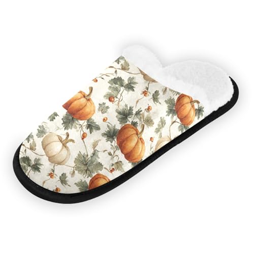 Halloween Pumpkin Green Slippers For Women Men Soft Memory Foam Non-Slip Hallowmas Winter Indoor House Shoes Travel Slipper2