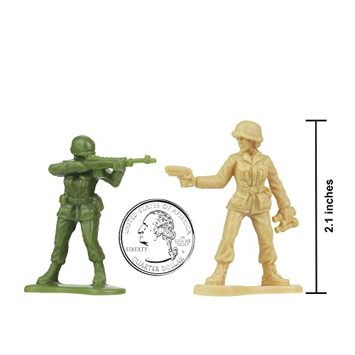 BMC Bucket of Army Women - Tan vs Green 100pc Female Soldier Playset - USA Made - Thumbnail 2
