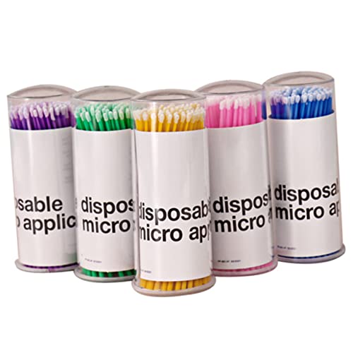 OFFIGAM 用マイクロブラシ 使い捨てマイクロアプリケーターブラシ 5本入り メイク修正 まつげ洗浄 美容サロン 家庭用 化粧ポーチ収納