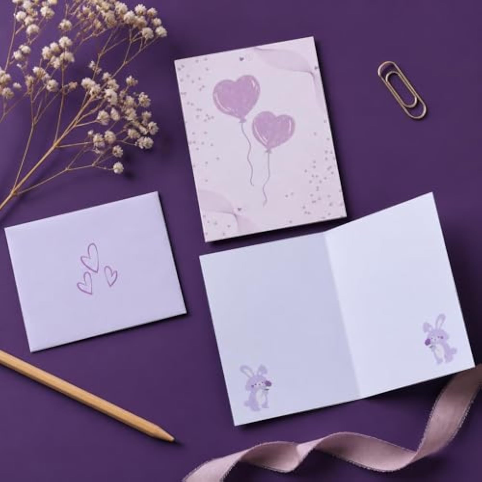 Pastel Note Cards Set, Folded Greeting Cards