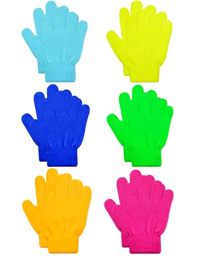 Image of ONESING 6 Pair Baby Gloves Toddler Gloves Toddler Winter Gloves Kids Gloves Winter Stretchy Knit Gloves for Kids Boys Girls