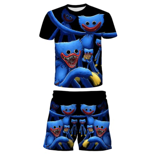 Conjunto De Pijamas para Niños, Dibujos Animados De Anime Trajes De Manga Corta En 3D, Camisetas para Niños y Niñas Pantalones Cortos Traje Deportivo Cover