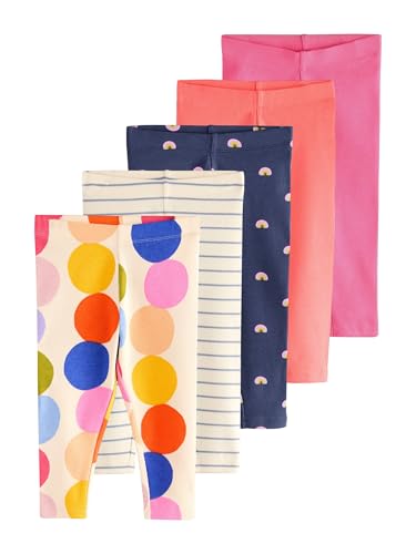 NEXT Mädchen Gerippte Leggings im 5er-Pack Rainbow 80-86