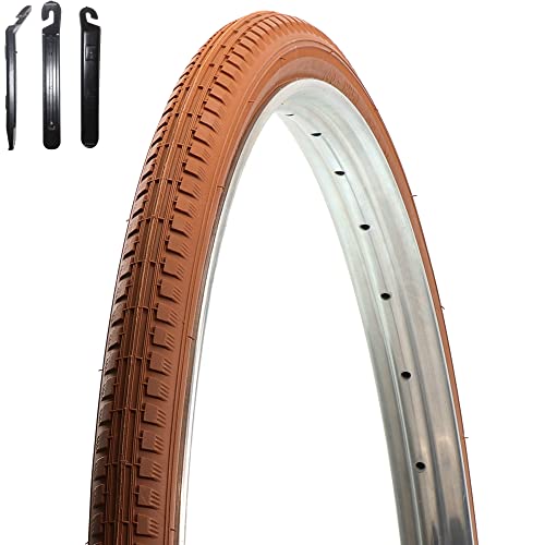 1 x Kenda K-142 Fahrradreifen Fahrradmantel Braun 40-635 (28 x 1 1/2) inkl. Reifenheber