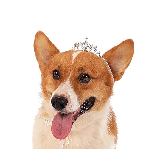 Lovelyshop Pet Series Diadem für Hunde und Katzen, Kristall-Strass-Steine, für Kostüm, Haarzubehör für kleine Hunde