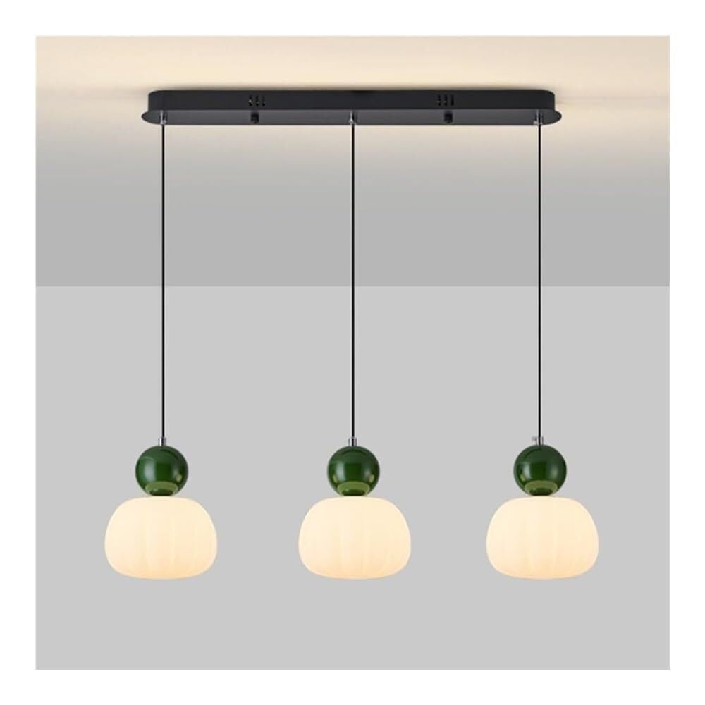 HYJAUSXB Simple Creative 3-Light Cream Acrylic Shade Chandelier,Modern Nordic Pendant Light,Indoor Adjustable Height Ceiling Light Fixture
