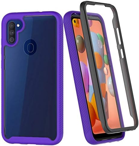 ONOLA Designed for Galaxy A11 Case,Three Defense Built-in Screen Protector Crystal Clear Full Body Fit Cover for Samsung Galaxy A11 Phone (Purple)