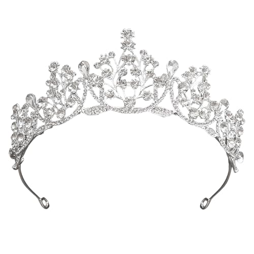 FENGCHUANG Tiara Corona de Cristal, Corona de Diamantes de Imitación para Mujer, Corona de Reina Accesorios para Novia, de Boda Desfiles Niña Princesas Fiesta de Cumpleaños Diadema Mujer
