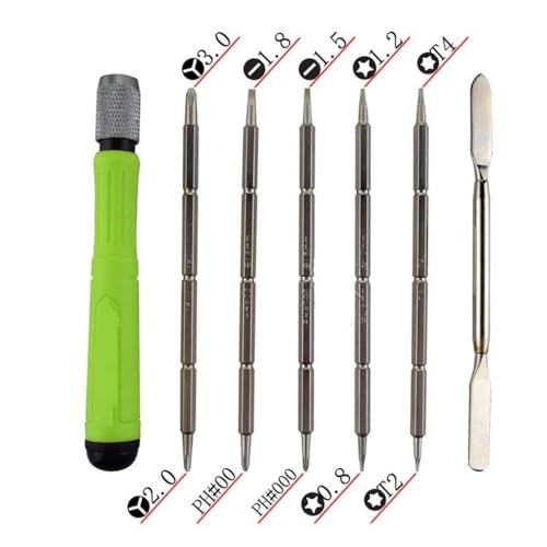 Image of 6 in 1 Reversible Precision Screwdriver Tools Kit with Phillips PH00 PH0 PH1 Torx T8 T10 Slotted for Mobile Phone, iPhone, Tablet, Laptop and Smart Gadgets (Multi Color)