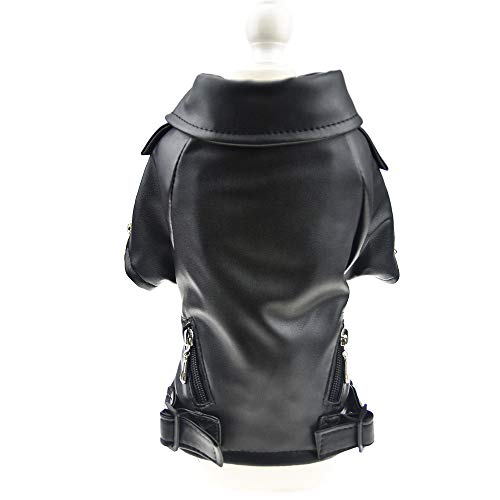 Cool Dog Leather Jacket Coat Winter Warm Dog Pet Clothes For Small Dog (Xl, Black) #TOP2