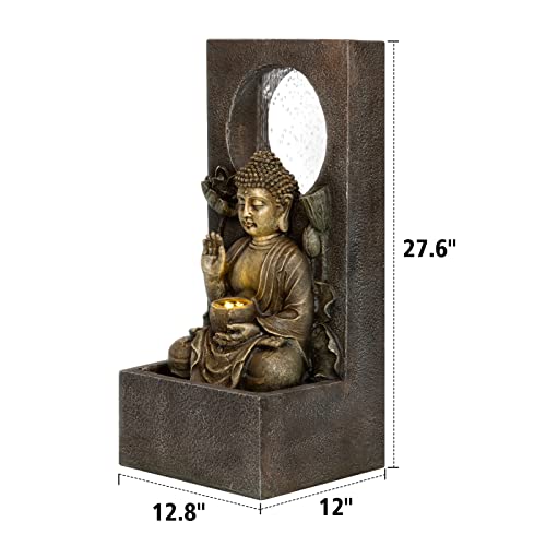 Ferrisland Buddha Waterfall Fountain Indoor And Outdoor Relaxing Asian Zen Decor Patio Garden Backyard Decking #TOP5