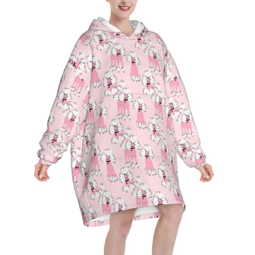 Sweat à capuche couverture flanelle caniche doodle, le cadeau idéal pour frissonner - 2