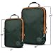 Compression Packing Cubes 6 Piece Set for Travel - Lightweight, Durable Clothes Organizer for Carry-On Luggage and Backpacks by TRIPPED Travel Gear (Green and Brown)